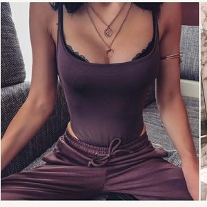 Meshki MAUVE SOLD OUT XS bodysuit top and S pants